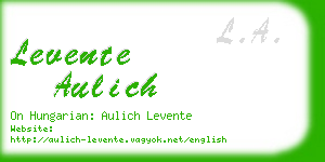 levente aulich business card